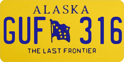 AK license plate GUF316