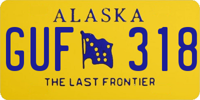 AK license plate GUF318