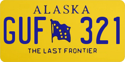 AK license plate GUF321