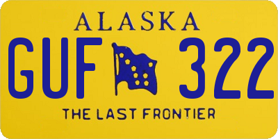 AK license plate GUF322