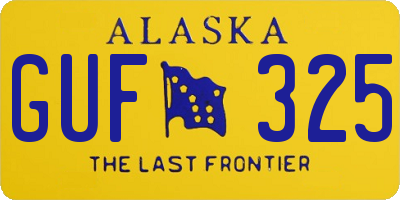 AK license plate GUF325