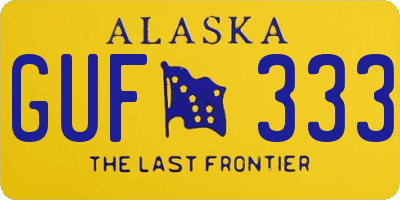 AK license plate GUF333