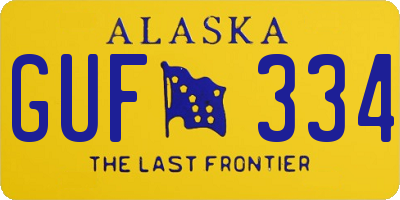 AK license plate GUF334