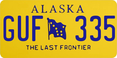 AK license plate GUF335