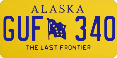 AK license plate GUF340