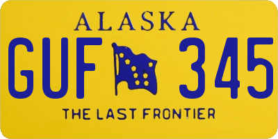 AK license plate GUF345