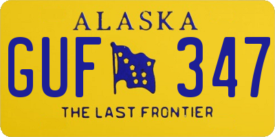 AK license plate GUF347