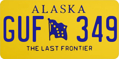 AK license plate GUF349