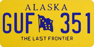 AK license plate GUF351