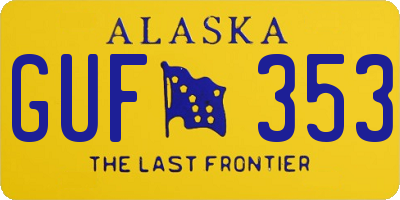 AK license plate GUF353