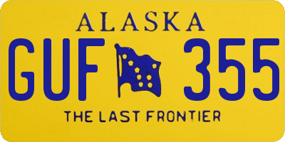 AK license plate GUF355