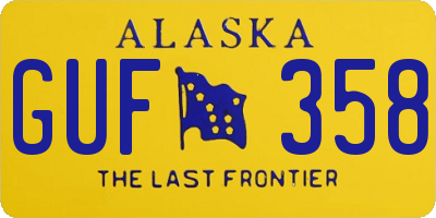 AK license plate GUF358