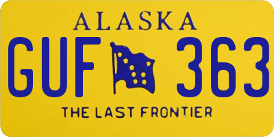 AK license plate GUF363