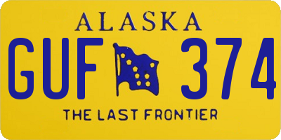 AK license plate GUF374