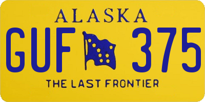 AK license plate GUF375