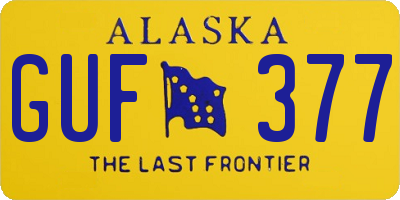 AK license plate GUF377