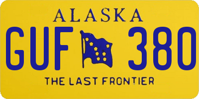 AK license plate GUF380