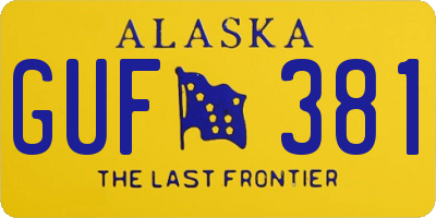 AK license plate GUF381