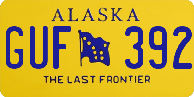 AK license plate GUF392