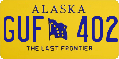 AK license plate GUF402