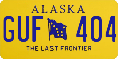 AK license plate GUF404