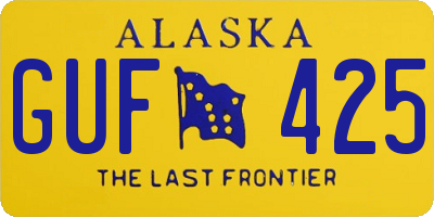 AK license plate GUF425