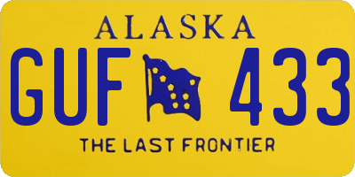 AK license plate GUF433