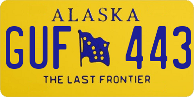 AK license plate GUF443