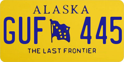 AK license plate GUF445