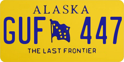 AK license plate GUF447