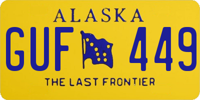 AK license plate GUF449