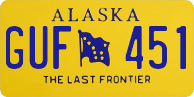 AK license plate GUF451