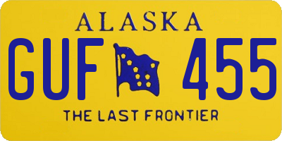 AK license plate GUF455