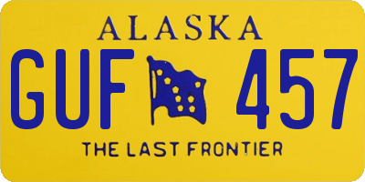 AK license plate GUF457