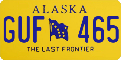 AK license plate GUF465