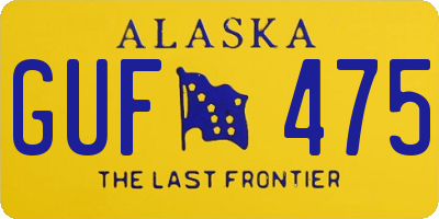 AK license plate GUF475