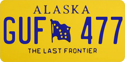 AK license plate GUF477