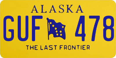 AK license plate GUF478