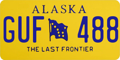 AK license plate GUF488