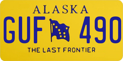 AK license plate GUF490