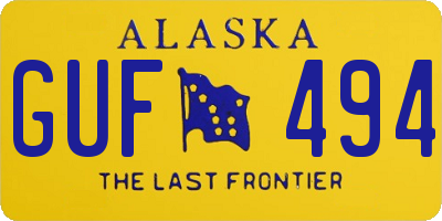 AK license plate GUF494