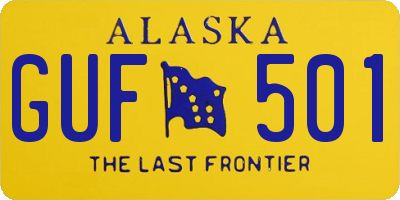 AK license plate GUF501