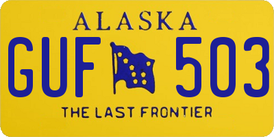 AK license plate GUF503