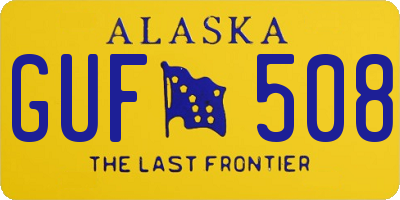 AK license plate GUF508