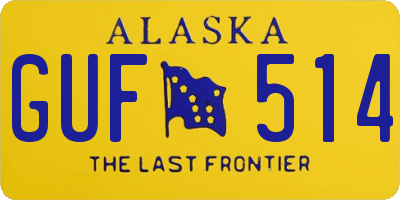 AK license plate GUF514