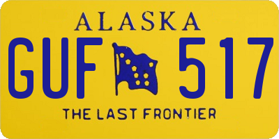 AK license plate GUF517