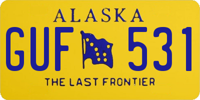 AK license plate GUF531