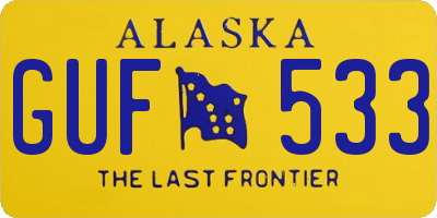 AK license plate GUF533