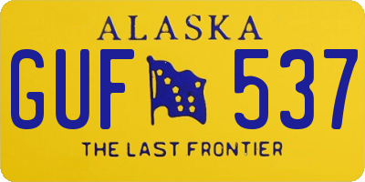 AK license plate GUF537