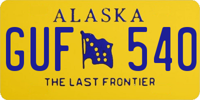 AK license plate GUF540